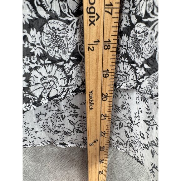 Faded Glory Womens Floral Black & White Sleeveless Chiffon Tank Top M (8-10) - Picture 8 of 12